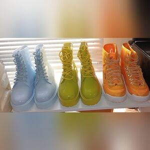 Trendy Boots Trio - ASOS Light Blue & Lime Green, Fila Disruptor Ballistic Boot